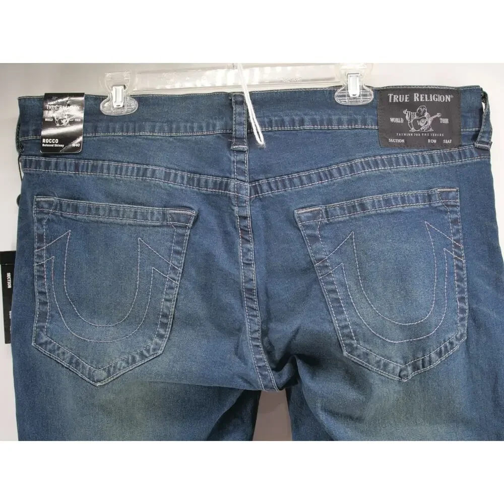 True Religion Rocco‎ No Flap Relaxed Skinny Jeans 40 Stretch $149 GGJD LAST CALL